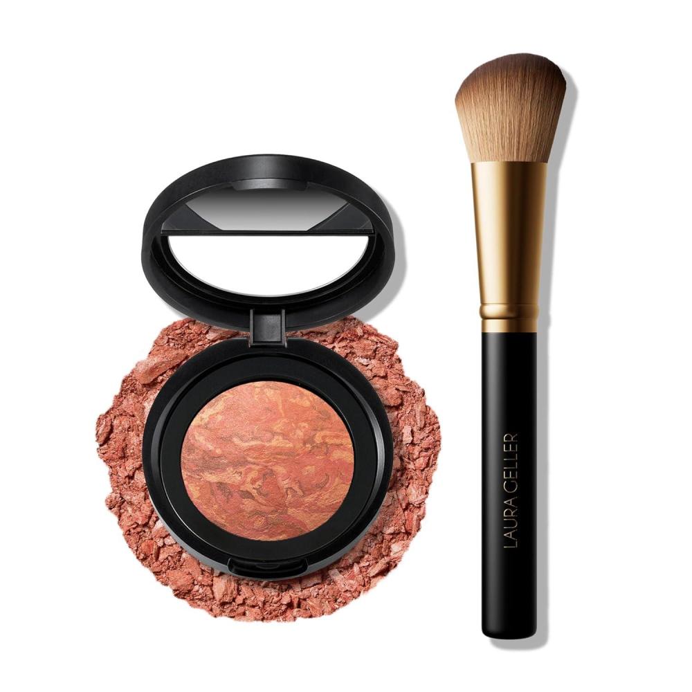 imageLAURA GELLER NEW YORK Baked BlushnBrighten Marbleized Blush  Angled Brush 03 Coral Cove 47mm09 Beachy Horizon