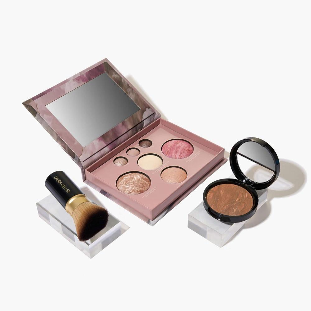 imageLAURA GELLER NEW YORK Baked Starter Kit Baked BalancenBrighten Powder Foundation Toffee and Best of the Best Palette Blush Bronzer Highlighter Eyeshadow and Retractable Kabuki Brush