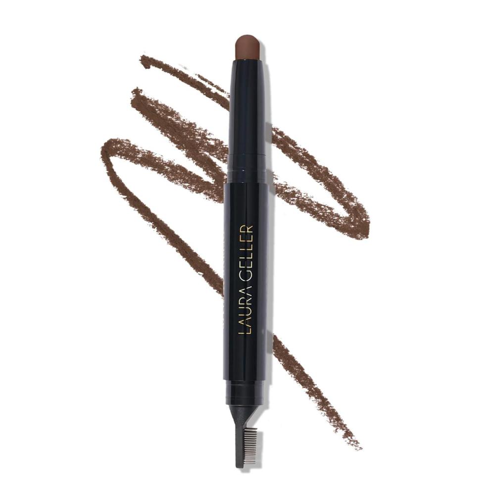 imageLAURA GELLER NEW YORK DefinenTame Brow Lifting Stick  Laminated Full Brows  Brow Wax 01 Clear 1 Count04 Dark Brown