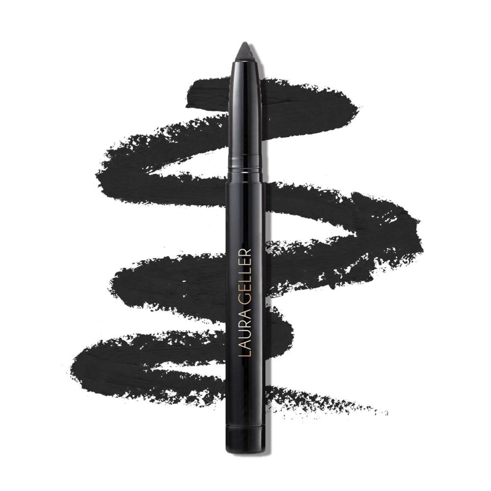 imageLAURA GELLER NEW YORK Kajal Longwear Kohl Eyeliner Pencil with Caffeine Smooth ampamp Blendable Makeup Deep Black04 Soft Black