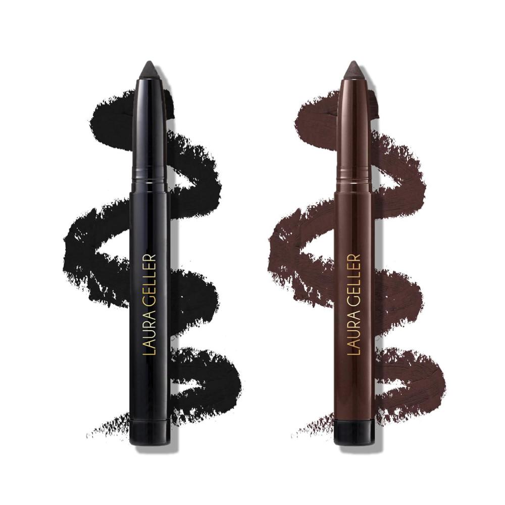 imageLAURA GELLER NEW YORK Kajal Longwear Kohl Eyeliner Pencil with Caffeine Smooth ampamp Blendable Makeup Deep BlackDeep Black  Smoky Taupe