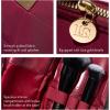 LAURA GELLER NEW YORK Quilted Makeup Bag with Brush Case, Burgundy – Toiletry Bag Organizer for Travel – Large Capacity Full Size Makeup Bag – Easy to Clean(Burgundy)