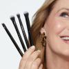 LAURA GELLER NEW YORK Retractable Black Kabuki Brush for Liquid, Cream and Powder Face Makeup With Aluminum Handle(03 Shadow Skills Brush Set)