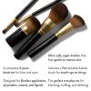 LAURA GELLER NEW YORK Retractable Black Kabuki Brush for Liquid, Cream and Powder Face Makeup With Aluminum Handle(05 Full Face Brush Set 5pc)