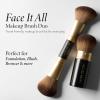 LAURA GELLER NEW YORK Retractable Black Kabuki Brush for Liquid, Cream and Powder Face Makeup With Aluminum Handle(08 Face It All 2pc)