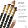 LAURA GELLER NEW YORK Retractable Black Kabuki Brush for Liquid, Cream and Powder Face Makeup With Aluminum Handle(18 Eyeshadow Brushes (4 Pack))