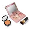 LAURA GELLER NEW YORK Baked Starter Kit – Full Coverage: Double Take Powder Foundation + Best of the Best Face Palette + Retractable Angled Kabuki Brush (07 Deep)(07 Tan)