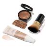 LAURA GELLER NEW YORK Everyday Routine Kit – Baked Balance-N-Brighten Color Correcting Powder Foundation, Tan + Retractable Angled Kabuki + Spackle Makeup Primer, Champagne Glow (3 PC)(08 Toffee + Champagne Glow)