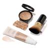LAURA GELLER NEW YORK Everyday Routine Kit – Baked Balance-N-Brighten Color Correcting Powder Foundation, Tan + Retractable Angled Kabuki + Spackle Makeup Primer, Champagne Glow (3 PC)(04 Medium + Champagne Glow)